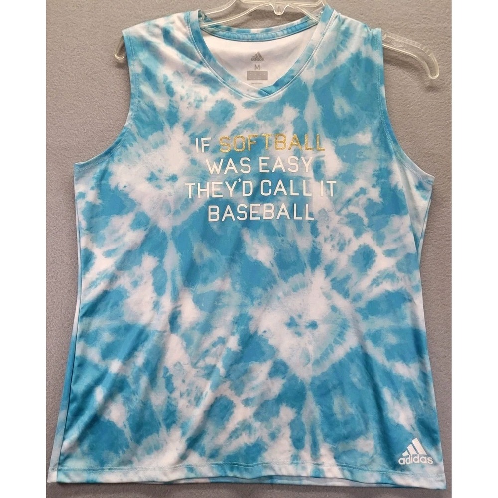 Adidas Sleeveless Softball Shirt Cloud Tie-Dye Tee Shirt Women's‎ Size Medium